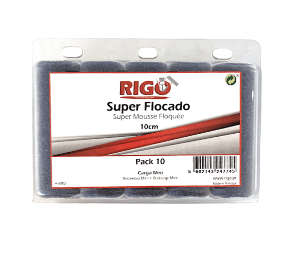 Carga Mini Super Flocado Ponta Concava 10cm (Blister 10un)